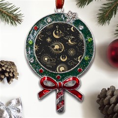 Star Colorful Christmas Abstract Metal X mas Lollipop With Crystal Ornament