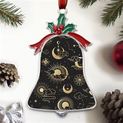 Star Colorful Christmas Abstract Metal Holly Leaf Bell Ornament