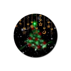 Christmas Star Jewellery Rubber Coaster (round) by anzea