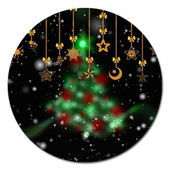 Christmas Star Jewellery Magnet 5  (round) by anzea