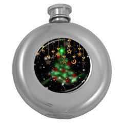 Christmas Star Jewellery Round Hip Flask (5 Oz) by anzea