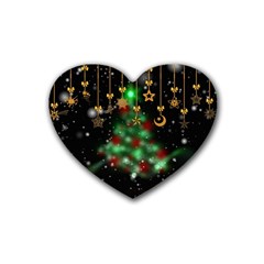 Christmas Star Jewellery Rubber Coaster (heart) by anzea