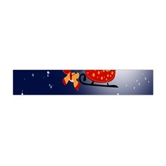 Deer Santa Claus Flying Trees Moon Night Merry Christmas Premium Plush Fleece Scarf (mini) by anzea