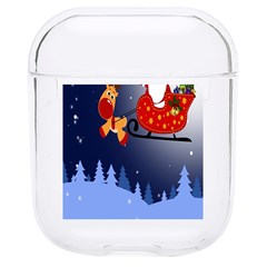 Deer Santa Claus Flying Trees Moon Night Merry Christmas Hard Pc Airpods 1/2 Case by anzea