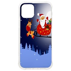 Deer Santa Claus Flying Trees Moon Night Merry Christmas Iphone 12/12 Pro Tpu Uv Print Case by anzea