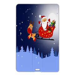 Deer Santa Claus Flying Trees Moon Night Merry Christmas Name Card Style Usb Flash Drive by anzea