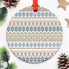 Christmas Star Flower Red Blue Ornament (round) by anzea