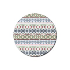 Christmas Star Flower Red Blue Rubber Round Coaster (4 Pack) by anzea