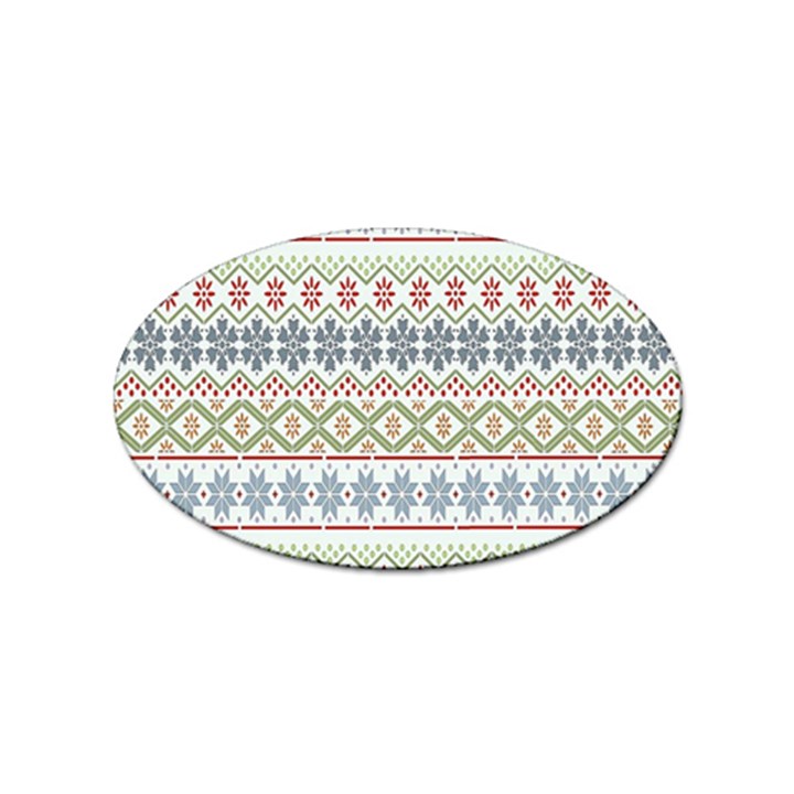 Christmas Star Flower Red Blue Sticker (Oval)