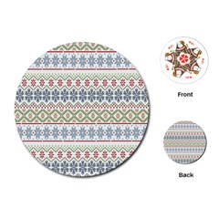 Christmas Star Flower Red Blue Playing Cards Single Design (round)