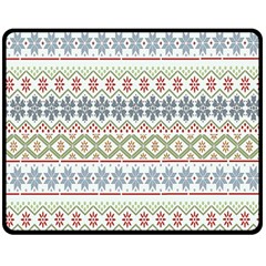 Christmas Star Flower Red Blue Fleece Blanket (medium) by anzea