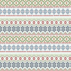 Christmas Star Flower Red Blue Play Mat (rectangle) by anzea