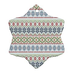 Christmas Star Flower Red Blue Snowflake Ornament (two Sides)