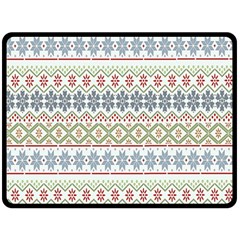 Christmas Star Flower Red Blue Two Sides Fleece Blanket (large) by anzea