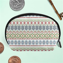 Christmas Star Flower Red Blue Accessory Pouch (large) by anzea