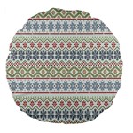 Christmas Star Flower Red Blue Large 18  Premium Flano Round Cushions Front