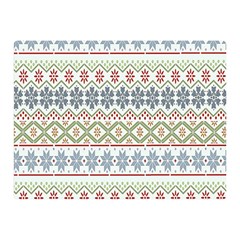 Christmas Star Flower Red Blue Two Sides Premium Plush Fleece Blanket (mini) by anzea