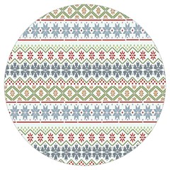 Christmas Star Flower Red Blue Round Trivet by anzea