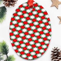 Christmas Star Red Green Ornament (oval) by anzea