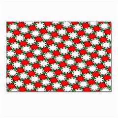 Christmas Star Red Green Postcards 5  X 7  (pkg Of 10) by anzea