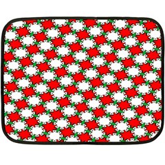 Christmas Star Red Green Two Sides Fleece Blanket (mini) by anzea