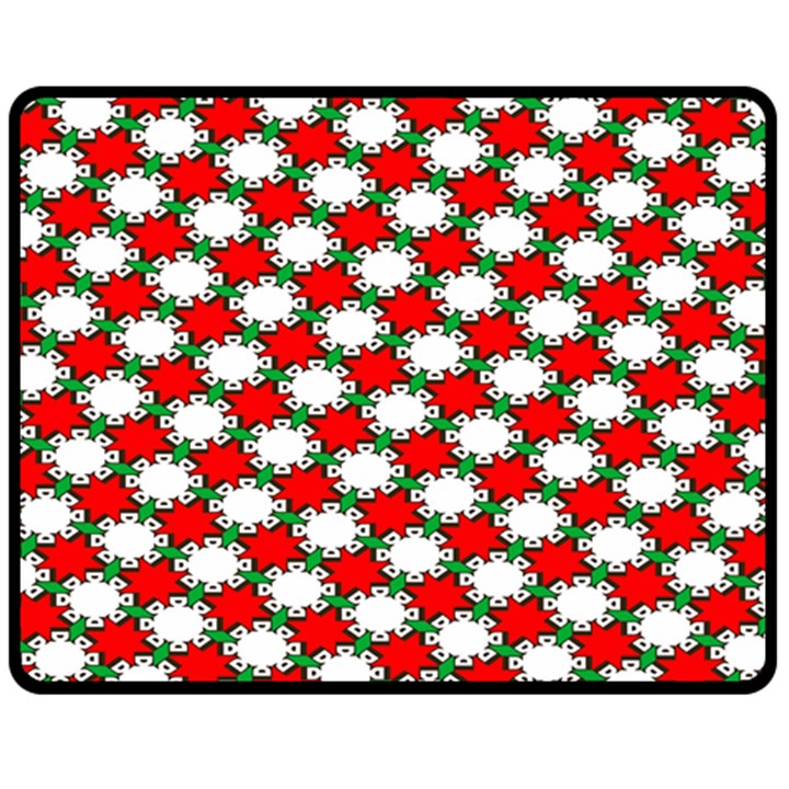 Christmas Star Red Green Fleece Blanket (Medium)