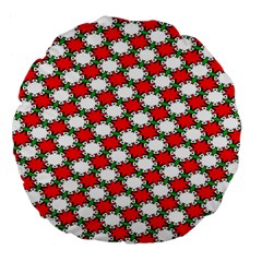 Christmas Star Red Green Large 18  Premium Round Cushions by anzea