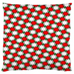 Christmas Star Red Green Large Premium Plush Fleece Cushion Case (one Side) by anzea