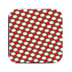 Christmas Star Red Green Square Metal Box (black) by anzea