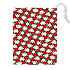 Christmas Star Red Green Drawstring Pouch (5xl)