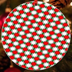 Christmas Star Red Green Uv Print Acrylic Ornament Round