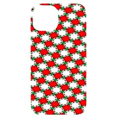 Christmas Star Red Green Iphone 14 Black Uv Print Case by anzea