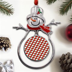 Christmas Star Red Green Metal Snowman Ornament