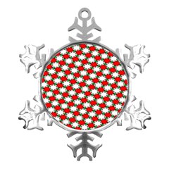 Christmas Star Red Green Metal Small Snowflake Ornament by anzea