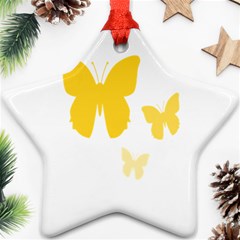 Yellow Butterfly Animals Fly Ornament (star)