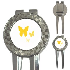 Yellow Butterfly Animals Fly 3-in-1 Golf Divots