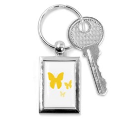 Yellow Butterfly Animals Fly Key Chain (rectangle) by anzea