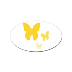 Yellow Butterfly Animals Fly Sticker (oval)