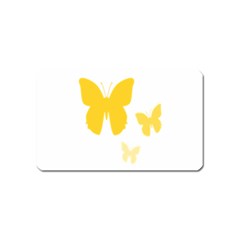 Yellow Butterfly Animals Fly Magnet (name Card) by anzea