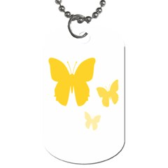 Yellow Butterfly Animals Fly Dog Tag (one Side) by anzea