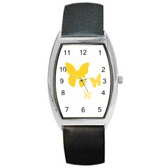 Yellow Butterfly Animals Fly Barrel Style Metal Watch by anzea