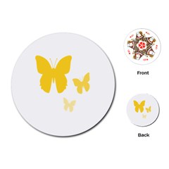 Yellow Butterfly Animals Fly Playing Cards Single Design (round) by anzea