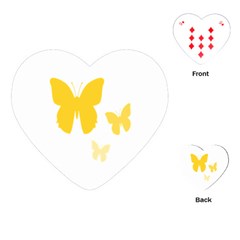 Yellow Butterfly Animals Fly Playing Cards Single Design (heart) by anzea