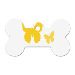 Yellow Butterfly Animals Fly Dog Tag Bone (one Side) by anzea