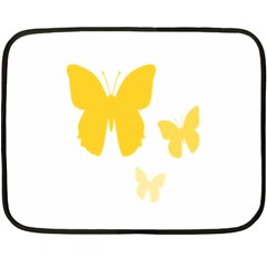 Yellow Butterfly Animals Fly Fleece Blanket (mini) by anzea