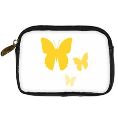 Yellow Butterfly Animals Fly Digital Camera Leather Case