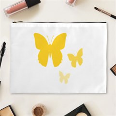 Yellow Butterfly Animals Fly Cosmetic Bag (xl) by anzea