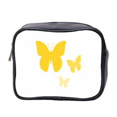 Yellow Butterfly Animals Fly Mini Toiletries Bag (two Sides) by anzea