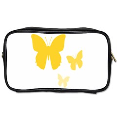 Yellow Butterfly Animals Fly Toiletries Bag (one Side) by anzea