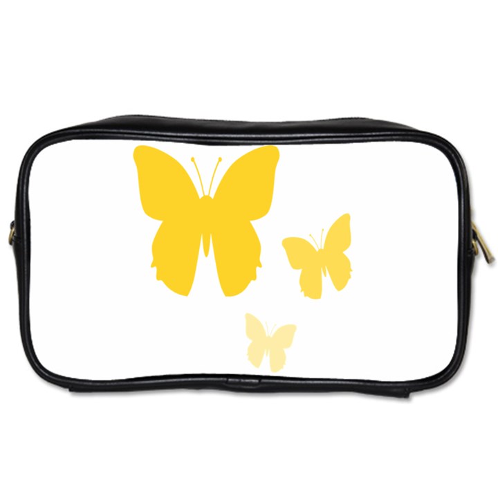 Yellow Butterfly Animals Fly Toiletries Bag (One Side)